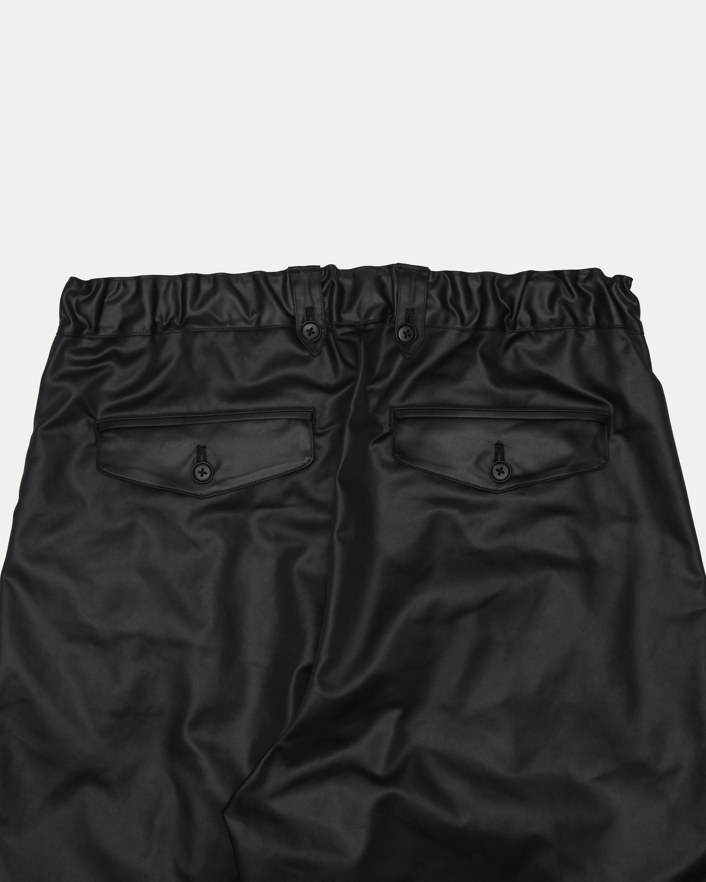Synthetic Satin Tuck Pants / BLACK [goyemon general gadget]