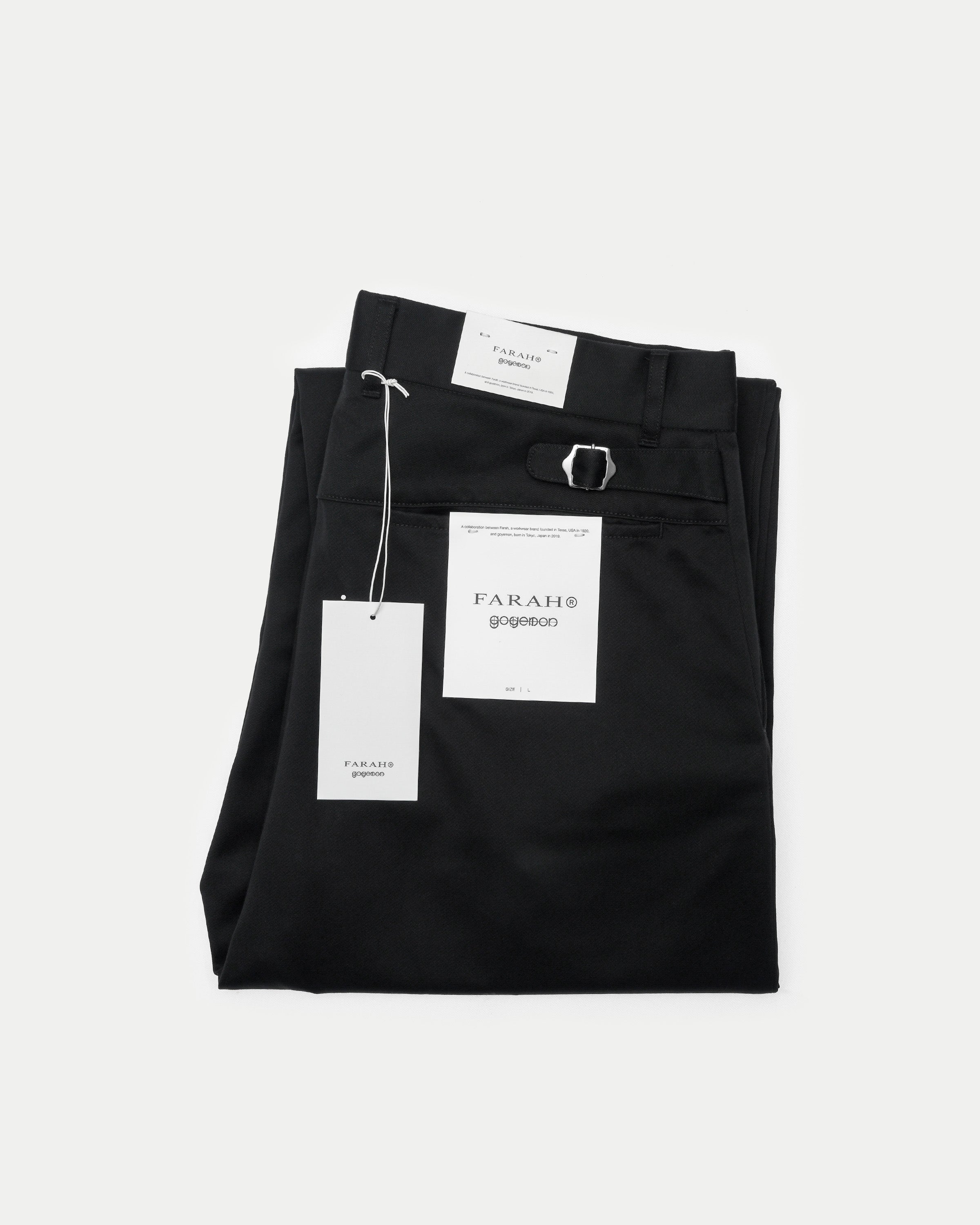 FARAH® × goyemon WORK SLACKS / BLACK × WHITE [goyemon general gadget]