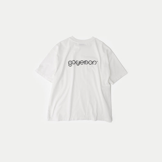 Half Sleeve Back Logo T-Shirt / WHITE［goyemon general gadget］