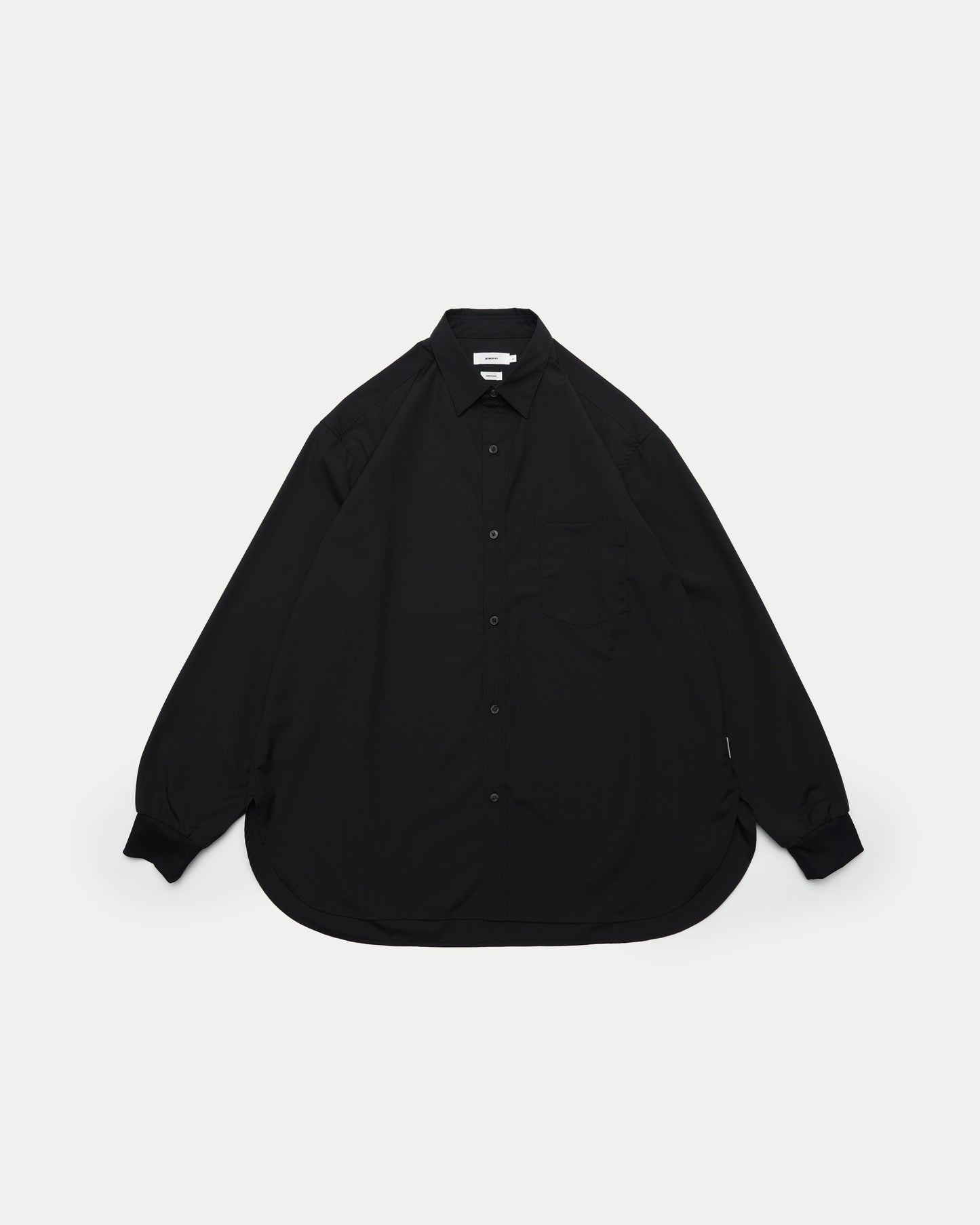 Rib Regular Collar Shirts / BLACK［goyemon general gadget］
