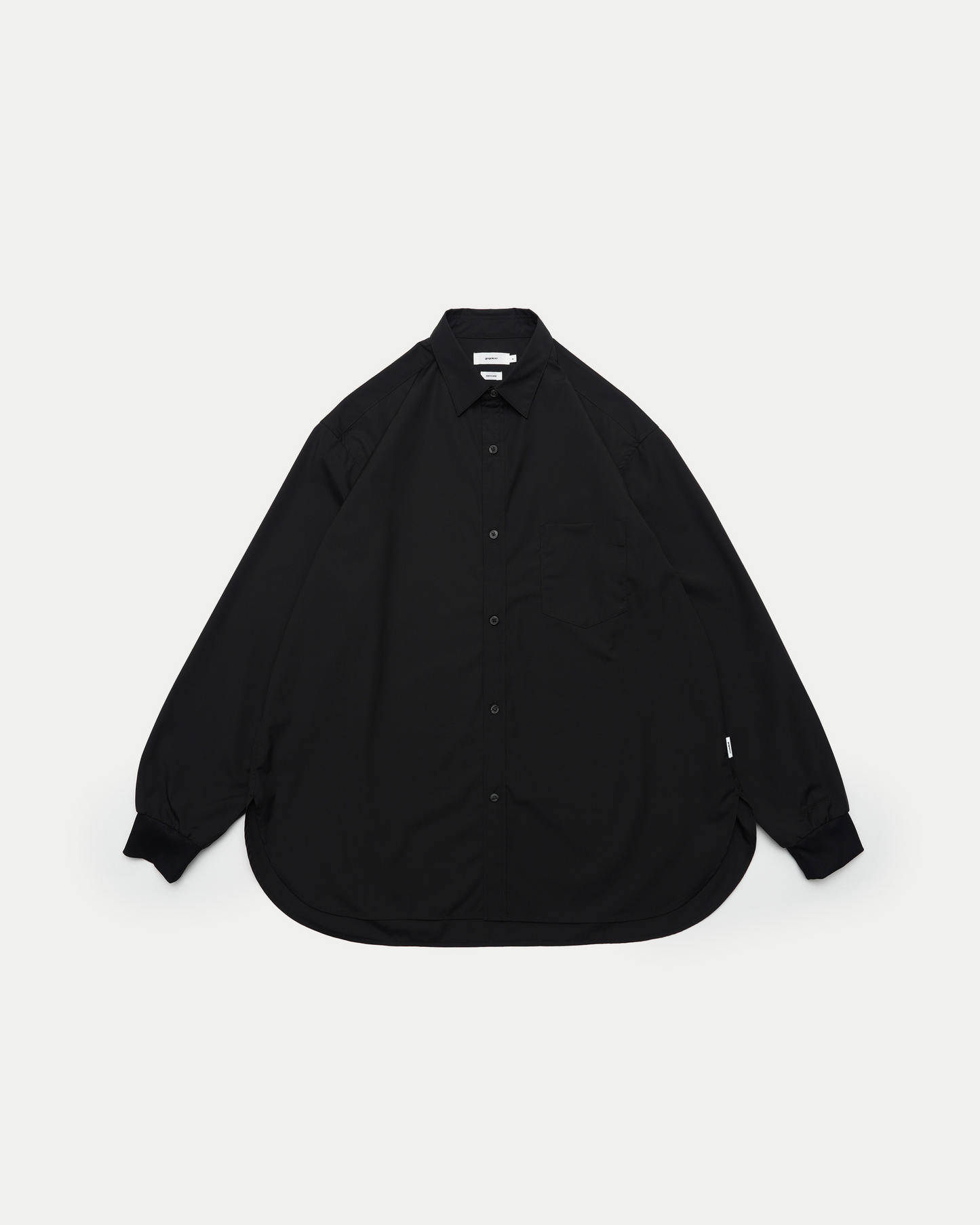 Rib Regular Collar Shirts / BLACK［goyemon general gadget］