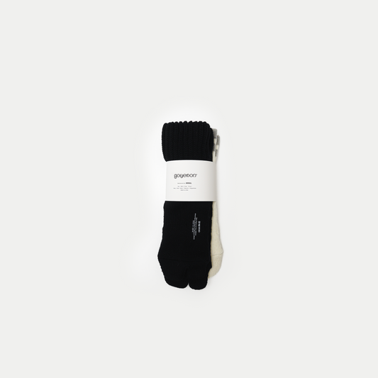 Merino Ankle Tabi Socks / BLACK & WHITE Set